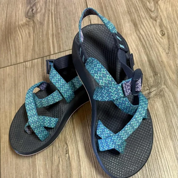 Chaco | Shoes | Blue And Green Chaco Strappy Sandals | Poshmark display picture 3